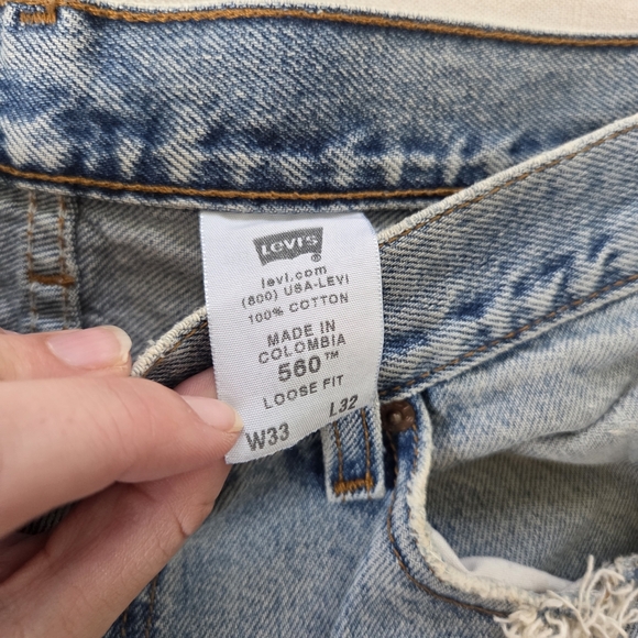 Vintage Y2k LEVI'S Men's Light Blue Jeans 33x32 33 Inch Waist 560 Fit Loose - Picture 10 of 15